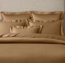 RH Restoration Hardware ITALIAN 1000 THREAD COUNT Luxe Sateen Duvet Queen Camel