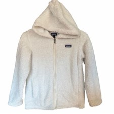 Patagonia White Ivory Sherpa Fleece Zip-Up Jacket Youth Size 10