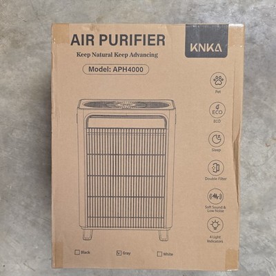 KNKA APH4000 Console Air Purifier 3-Stage HEPA Filtration Gray ECO Sleep