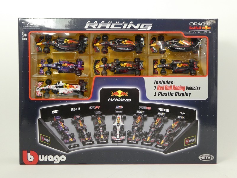 Burago 7 X F1 Red Bull Set Vettel Ricciardo Verstappen Perez 1/43