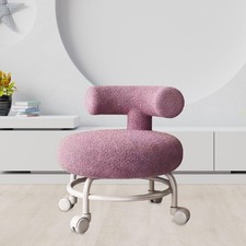 Low Round Rolling Stool with Wheels Rotatable Movable Chair Stable Shoe Stool