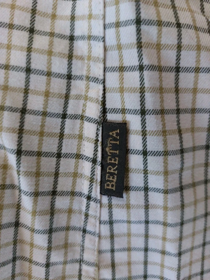 Camisa de franela de madera Beretta para hombre XL marfil a cuadros neutros Foto 4 de 4