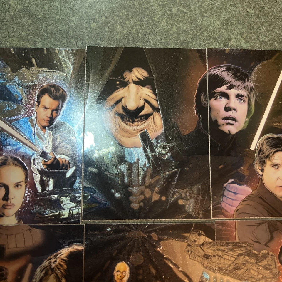 2009 Star Wars Galaxy Series Four Etched Foil Chase Card Set 1-6 Topps - Image 3 of 4