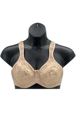 Breezies Wild Rose Lace Seamless Underwire Bra Warm Beige