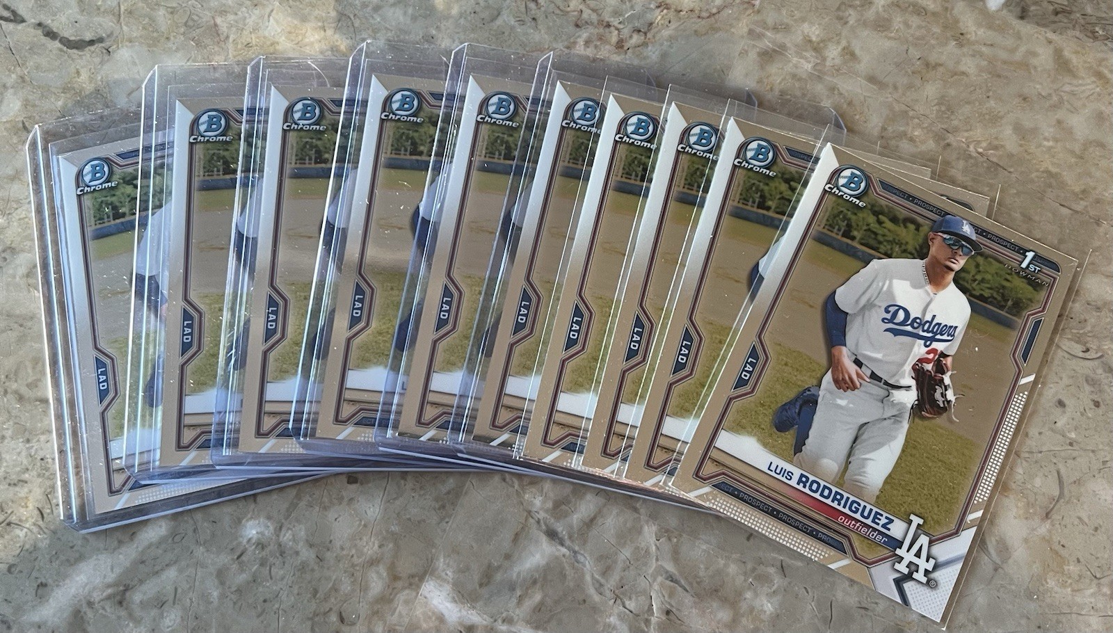 (10)2021 Bowman Chrome Prospects 1st #BCP196 Luis Rodriguez -Los Angeles Dodgers
