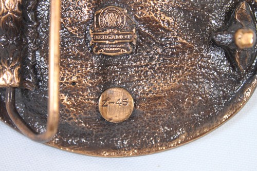 De Colección Bergamota Cinturón Hebilla Águila en Vuelo Cobre Latón Grande Ovalado Oeste 1988 3.25 - Imagen 5 de 6