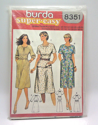 Burda Super Easy Sewing Pattern # 8351 New
