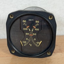 Vintage Aviation Elec Autolite Dual Air Temp Instrument Gauge AN 5795-6 10499-A
