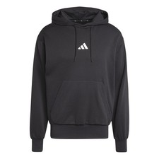 adidas Men's ESSENTIALS FEELCOZY FLEECE HOODIE, black/white, M M, Black/White 