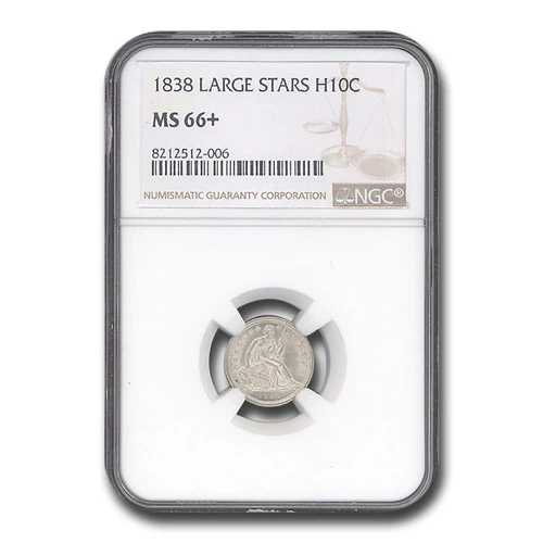 1838 Liberty Seated Half Dime MS-66+ NGC (Large Stars)