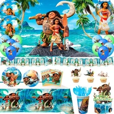 Disney Moana Birthday Supplies Moana Party Decorations Tableware Plates Balloons