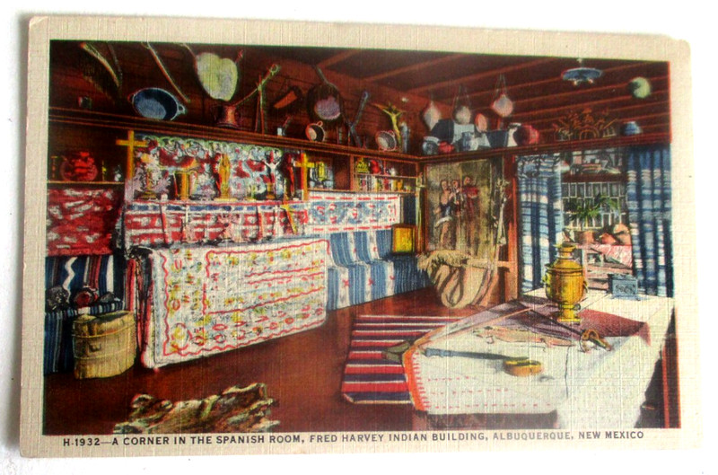 postcard of Corner in Spanish Room in Indian Bldg, Albuquerque, New Mexico