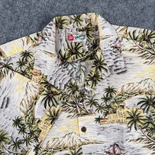 Hito Hattie Hawaiian Original Shirt XL Tropical Palm Sailboat Vacation Menswear