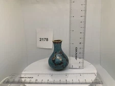 2178 Snuff Bottle Cloisonne Blue With Goldfish
