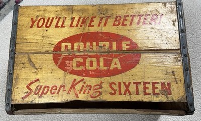 Vintage RARE Double Cola Orange Crush Wood Kewaunee Bottling Co. Crate 18'' x 12''