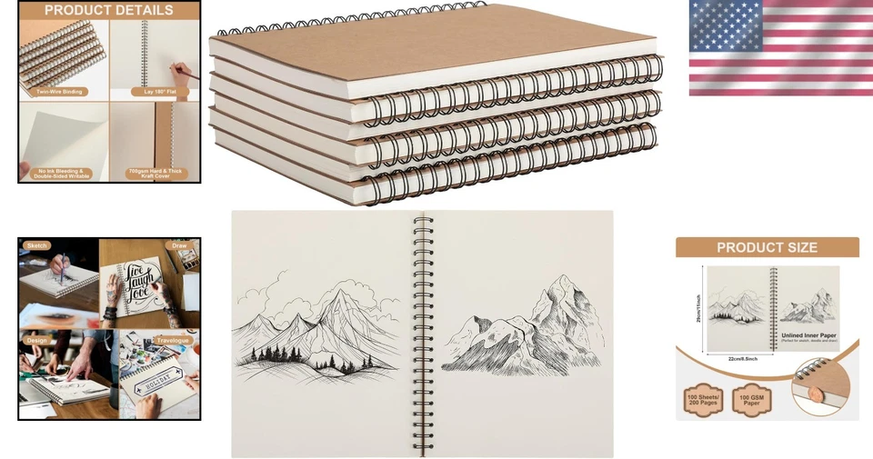 Cuadernos diarios en blanco - Ideal para estudiantes - 6 piezas Foto 2 de 4