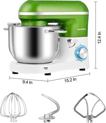 Aucma Stand Mixer 6.5QT 660W 6Speed Tilt-Head Food Mixer With