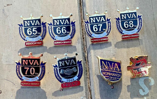 WW2 Normandy veterans association pin badges x8