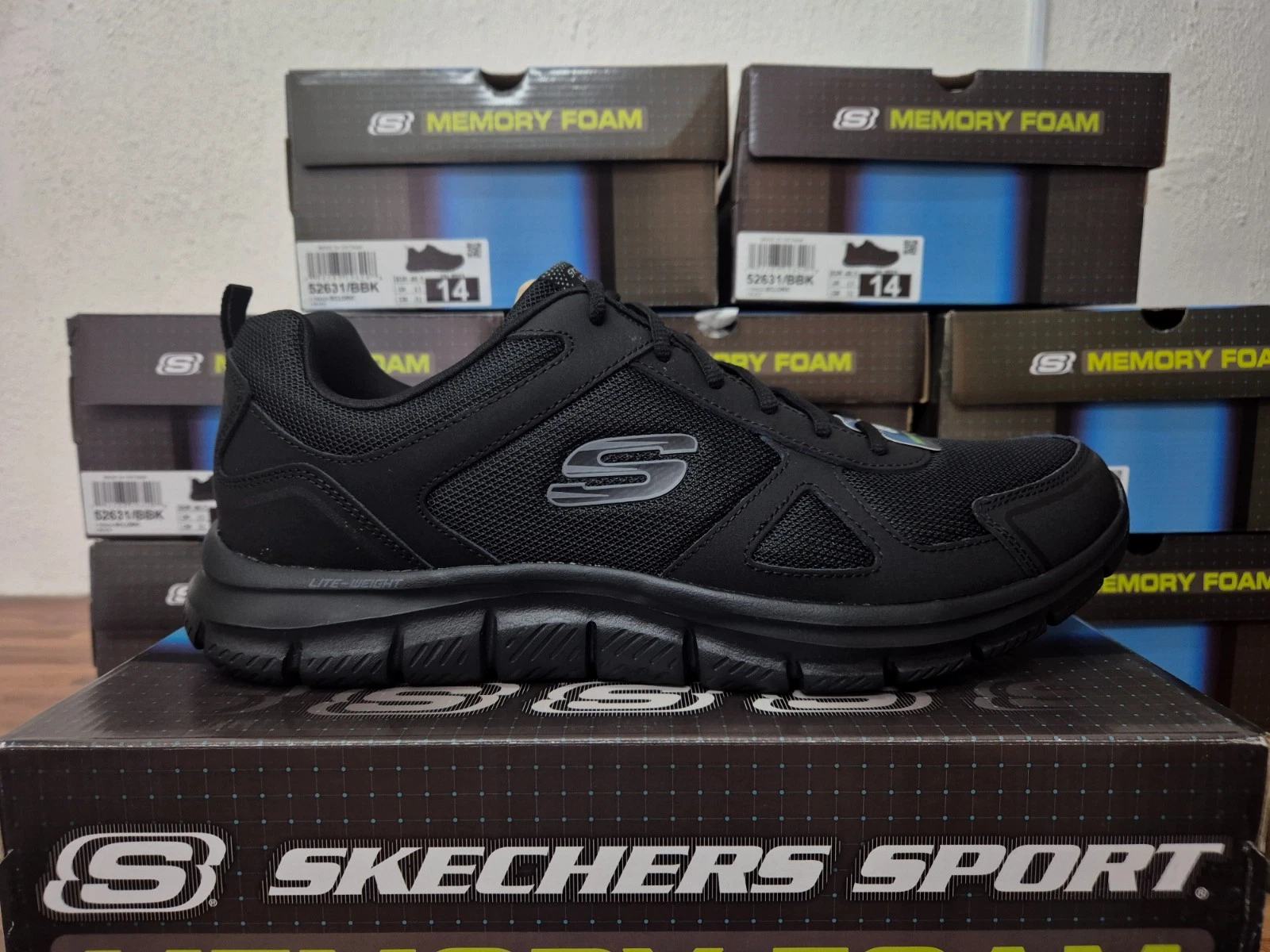 SKECHERS MENS SHOES BLACK WALKING MEMORY FOAM GYM SOFT SKETCHERS TRAINERS UK 13