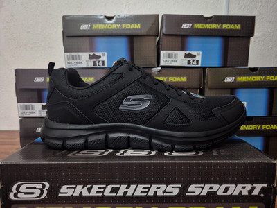 SKECHERS HERRENSCHUHE SCHWARZ WALKING MEMORY FOAM GYM SOFT SKETCHERS SPORTSCHUHE UK 13