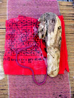 LP Koon monk bless spirit chasing club wand naga wood w magic yant square cloth — photo 9