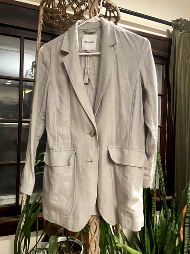 Madewell Breezewoven Larsen Blazer Linen Blend Size XXS, New With Tags - Picture 2 of 4