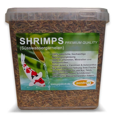 Shrimps Snack Koifutter 5000 ml pondovit für Koi- Teichfische u. Schildkröten
