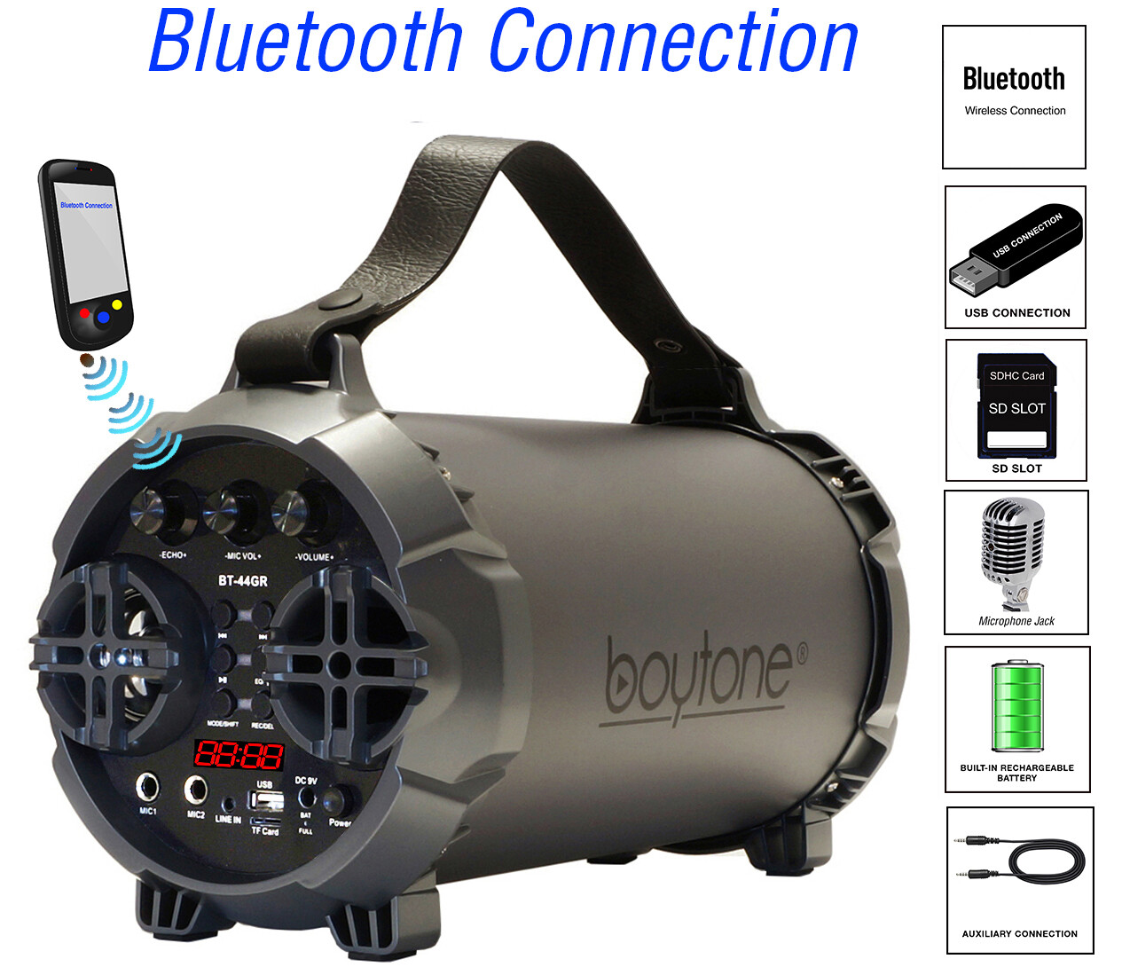portable speaker with usb port and bluetooth