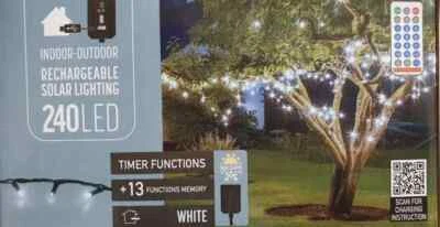 LED Solarlichterkette Solar outdoor 240 - 480 Lichter kaltweiß USB aufladbar - Bild 1 von 3