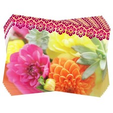 LOT OF 12 HALLMARK BLANK Notecards  Envelopes, Vibrant Colorful Flowers Garden