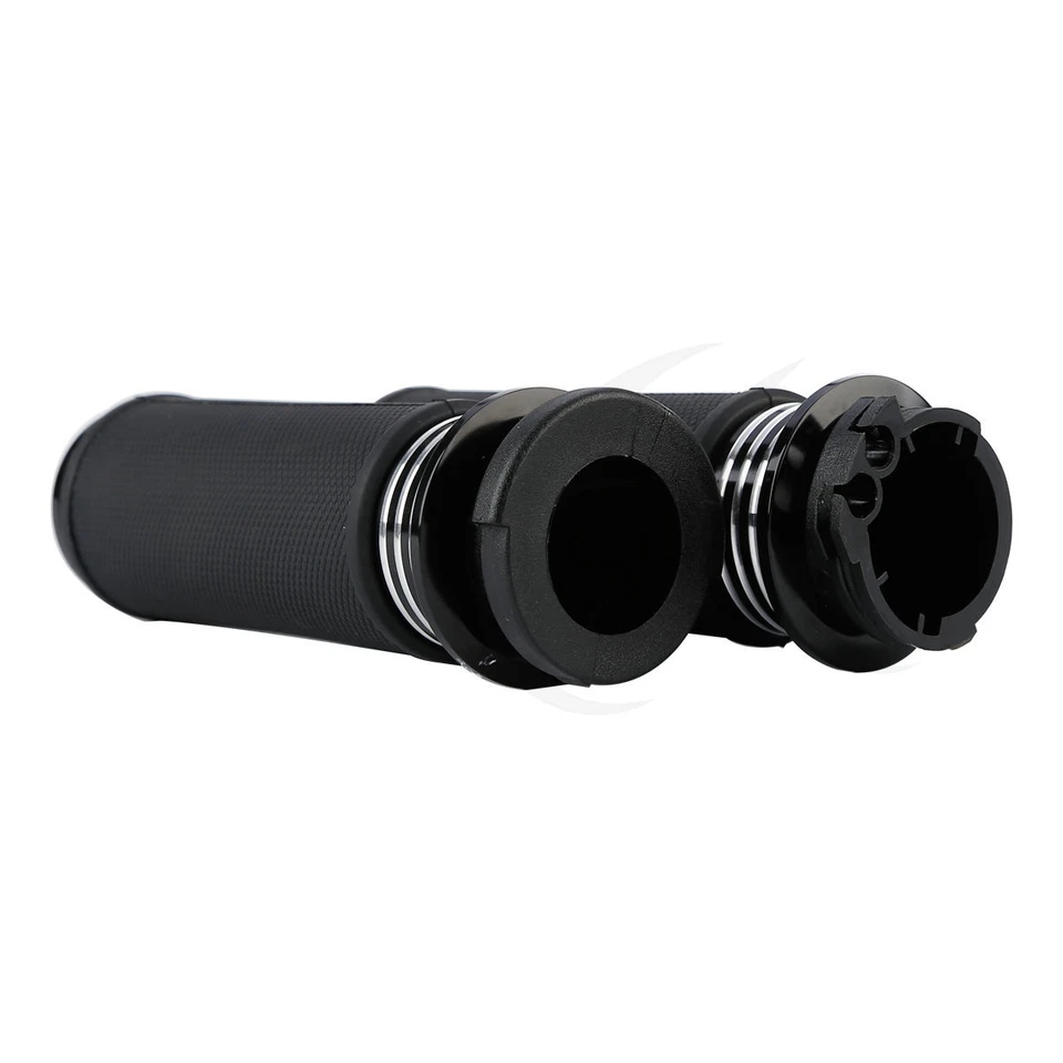 Black CNC 1“ Handlebar Hand grips Fit For Harley Touring Road King Electra Glide - Image 3 of 4