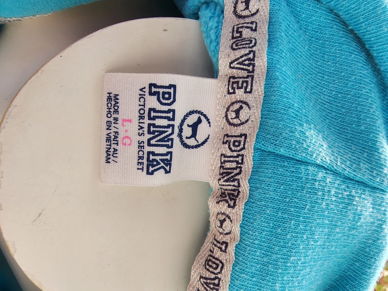 UNDERCOVER Victoria Secret Felpa con Cappuccio CHIUSURA ZIP Colore Blu Cielo Taglia Large LOVE