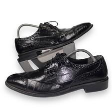 Stacy Adams Galletti Croc Print Wingtip Oxfords Black Men's 12M