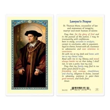 Saint Thomas More with a Lawyer's Prayer - Laminated Holy Card E24-553