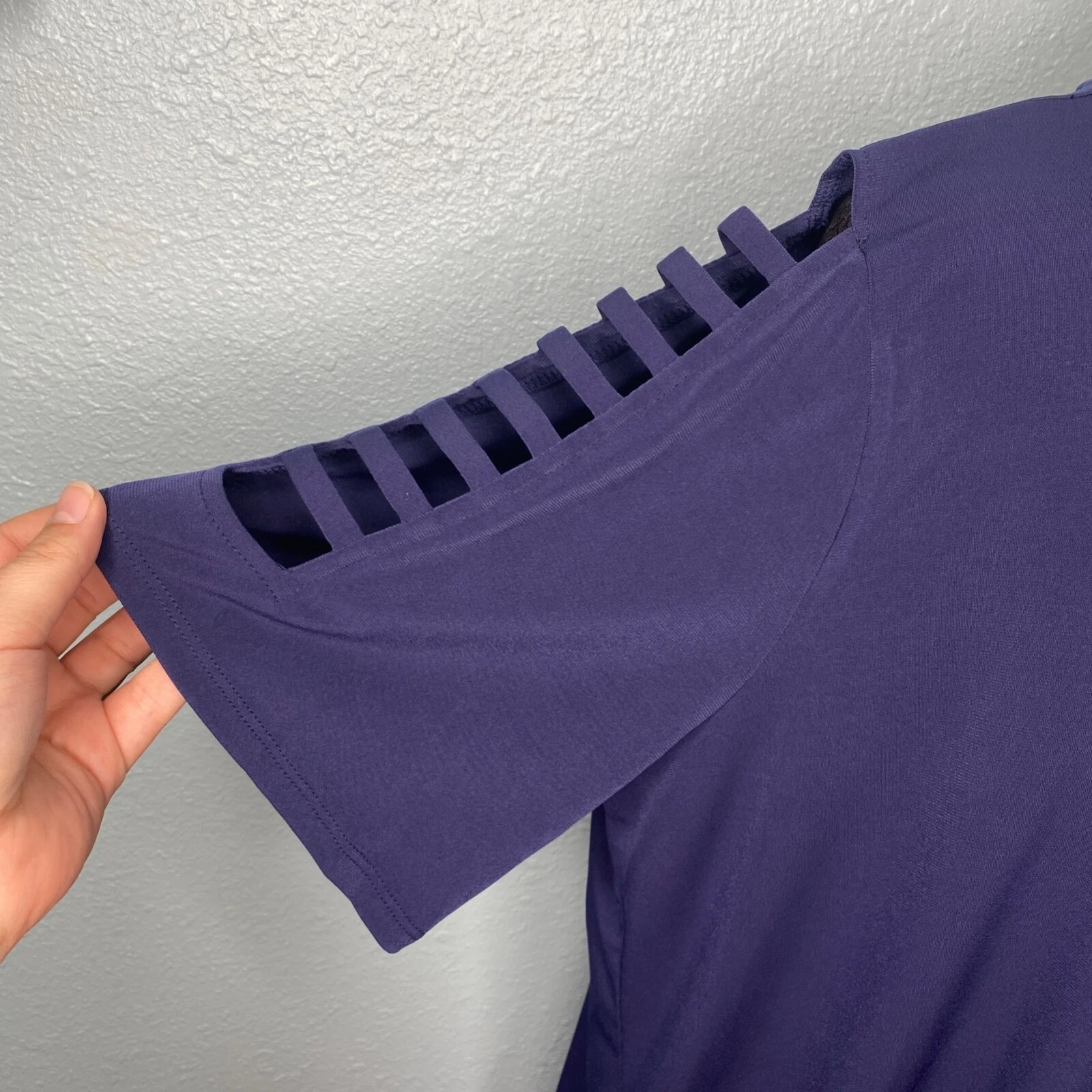 NUOVO abito da donna blu Michael Kors taglia taglie forti 2X maniche corte al ginocchio