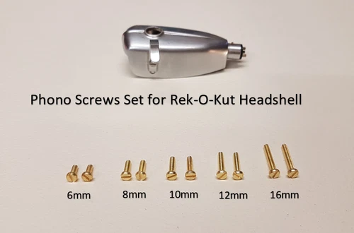 Phono Screw Set made of Brass for REK-O-KUT Headshell / non-magnetic screws