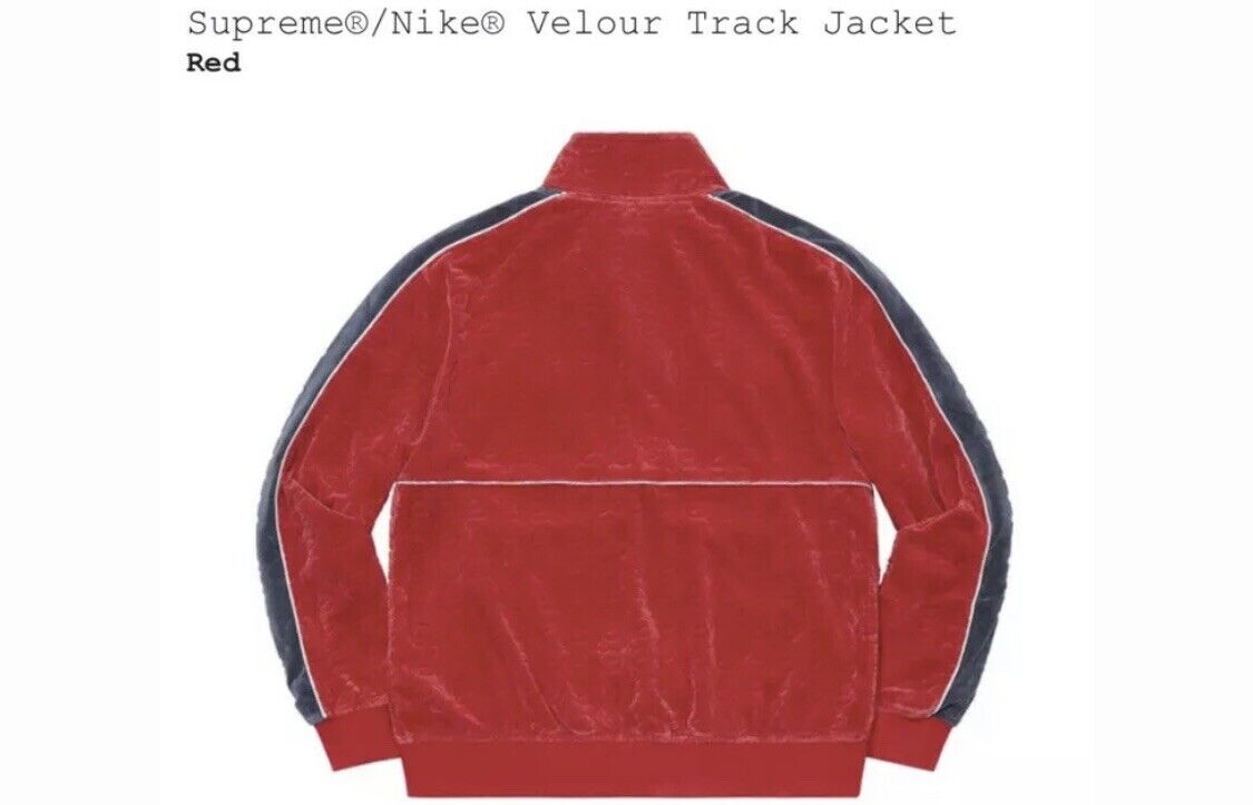 Supreme Nike Velour Track Jacket Red Medium Authentic Box Logo | eBay