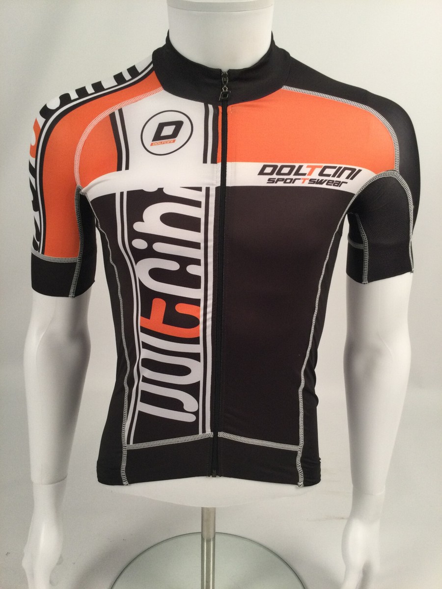 Doltcini Sportswear Orange Short Sleeve Cycling Jersey Doltcini