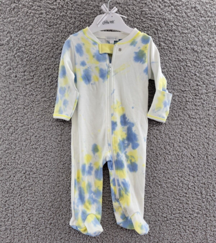 Noomie Tie Dyed Footie Unisex Baby 0-3Months Yellow/Blue Multi Snap/Zip Closure~ - Picture 1 of 18