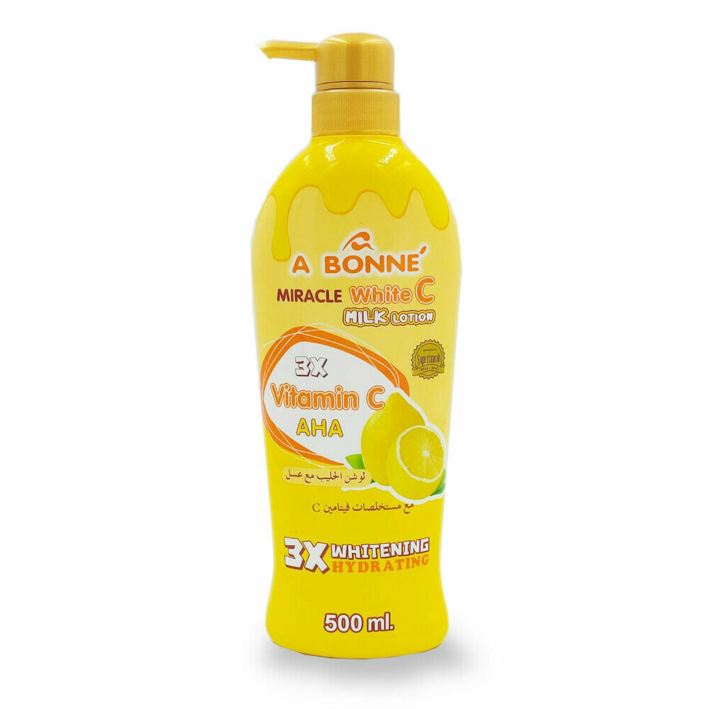 3 x A BONNE' Lotion Miracle White C Milk Natural Honey Lotion