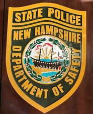 Police New Hampshire State 3D routed wood patch plaque Sign Custom carved