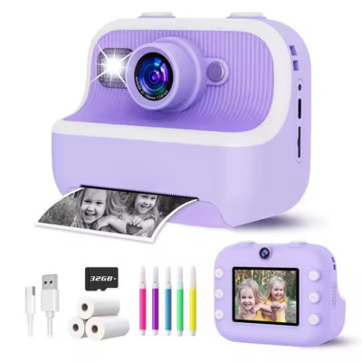 2.4'' Instant Print Camera for Kids Screen Kids Instant Cameras Birthday Gift