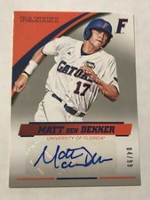 MATT DEN DEKKER 2015 Panini Collegiate FLORIDA Series SILVER Auto # 4/99
