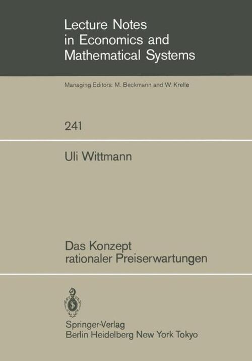 Thumbnail - Uli Wittmann | Das Konzept Rationaler Preiserwartungen | Taschenbuch |