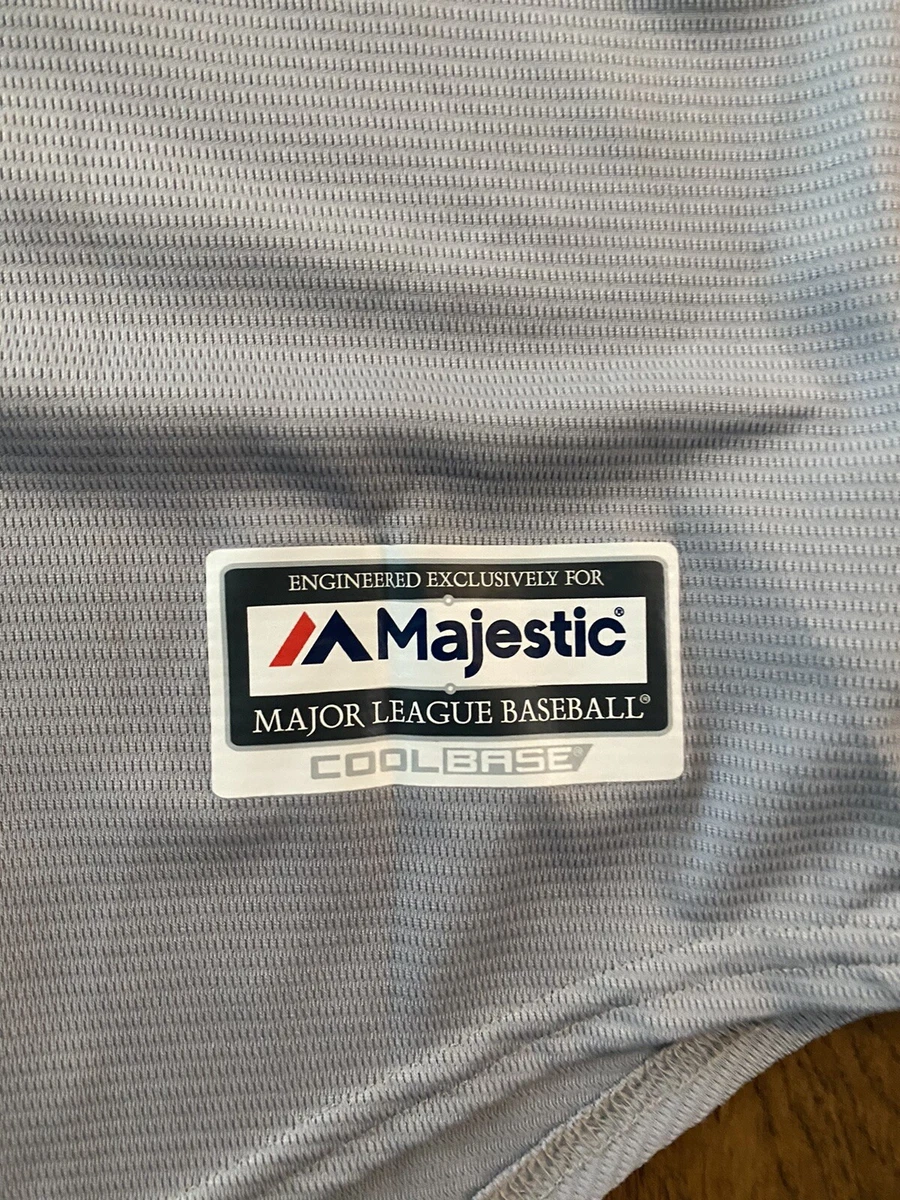 Chicago Cubs Javier Baez Authentic Grey Jersey Majestic Coolbase 2015 2XL