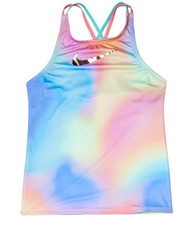 Nike A1128 Girls Multicolor Spectrum Spiderback Tankini Top Size Medium