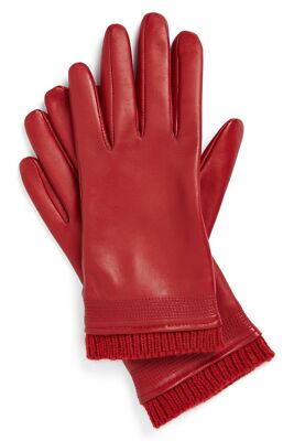 Fownes Bros Chery Topstitch Detail Leather Gloves