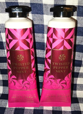 ALL NEW 2-Pack TWISTED PEPPERMINT Hand Cream 1 oz Bath Body Works