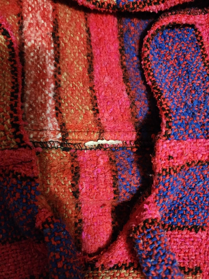 Vintage Women’s Drug Rug Hippie Boho Mexican Baja Hoodie Size Medium - Image 4 of 4