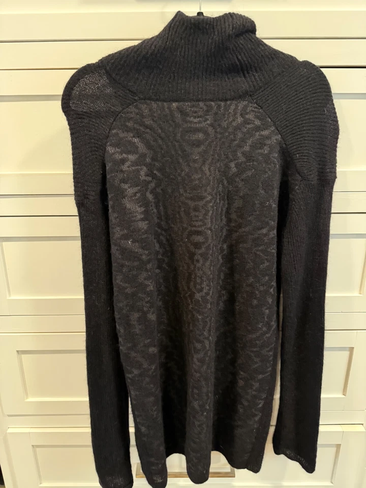 ALEXANDER WANG HILO ITALIANO - VESTIDO NEGRO TRANSPARENTE MOIRE CEPILLADO - TALLA PEQUEÑA Foto 3 de 4